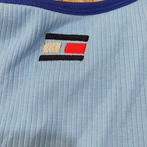 Tommy Hilfiger Sport Blue Ribbed Crop Tank Pac Sun Size Small NEW - Picture 5 of 6